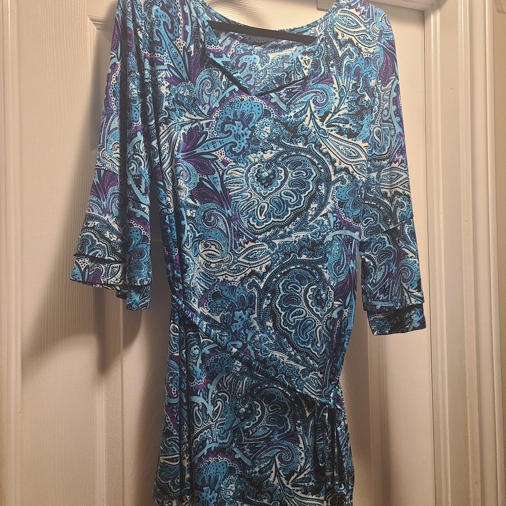 Ricki's Teal and Violet Paisley Tunic